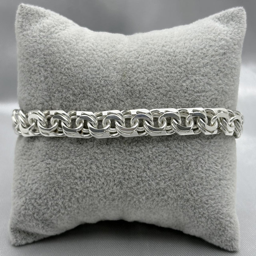 #ESC246 - Esclava Tejido Chino Placa En Caja Plata - 9 mm - A06/38.4