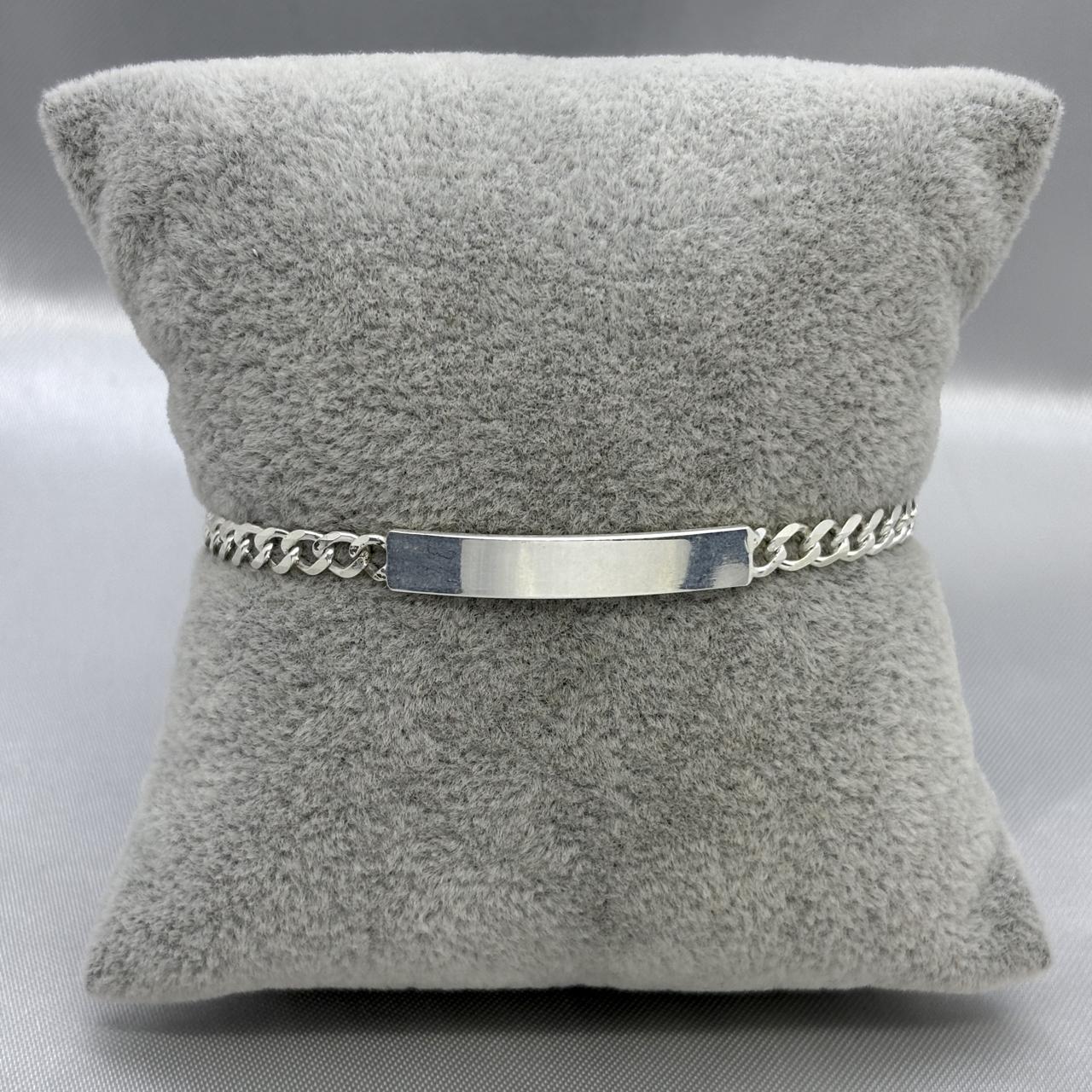 #ESC249 - Esclava Barbada Plata - 100 - 4 mm - A06/4.4