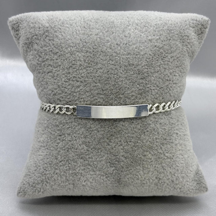 #ESC249 - Esclava Barbada Plata - 100 - 4 mm - A06/4.4