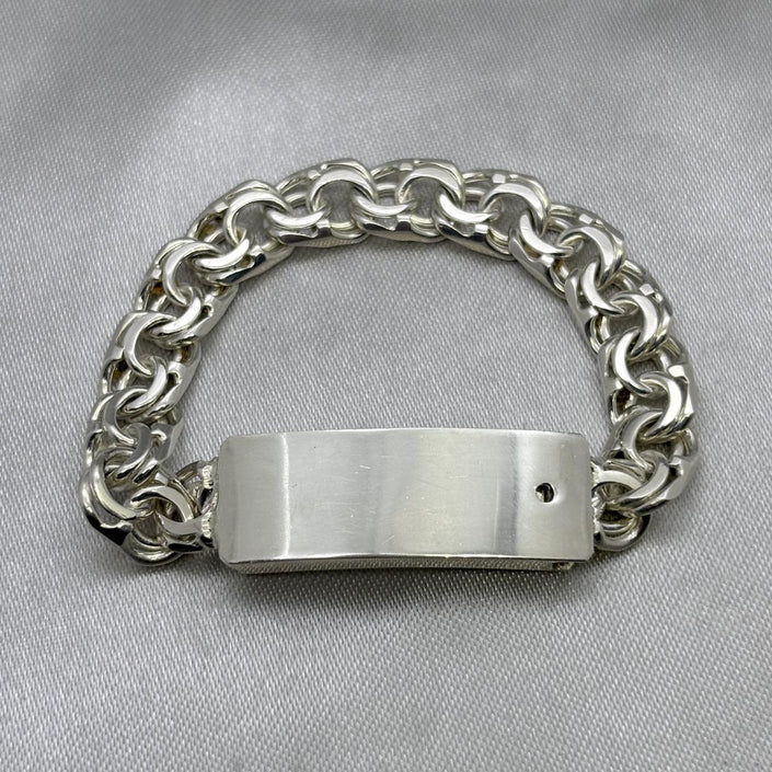 #ESC253 - Esclava Tejido Chino Placa En Caja Plata - A06/22.5