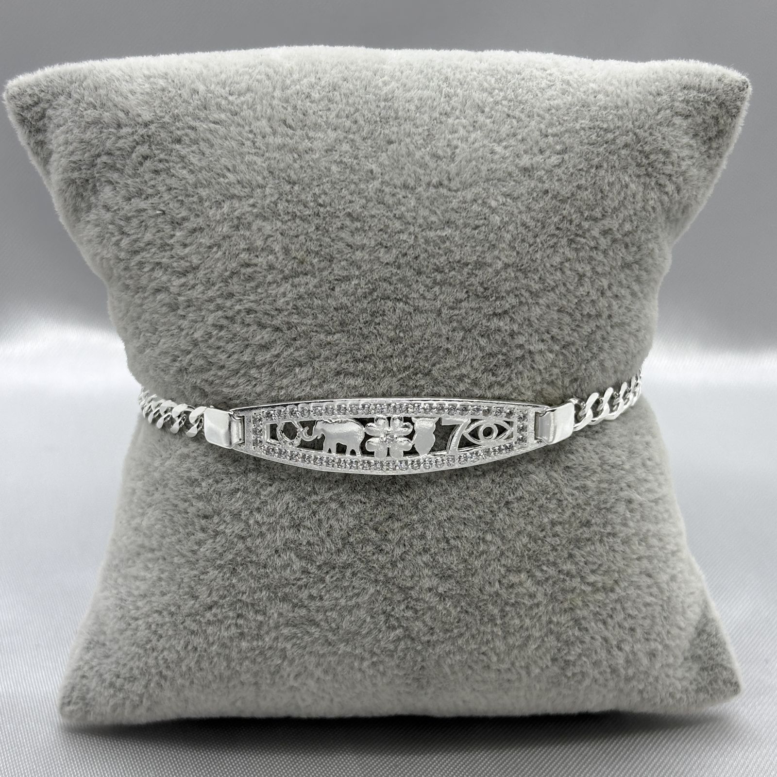 #ESC256 - Esclava De La Suerte Con Zirconia Plata - A09/6.2