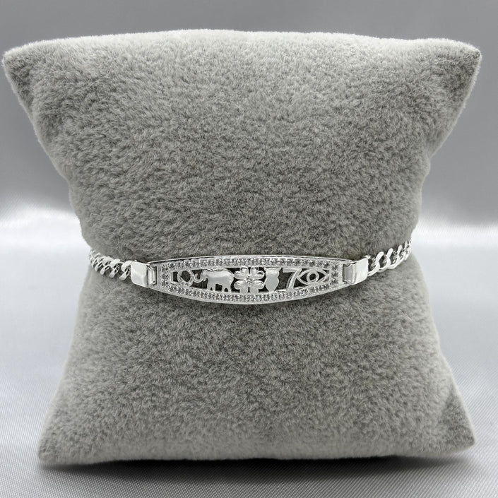 #ESC256 - Esclava De La Suerte Con Zirconia Plata - A09/6.2