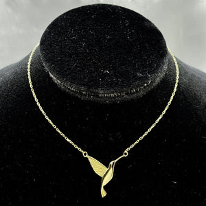 #G10126 - Gargantilla Colibrí Con Piedra Zirconia Oro 10K - I19/2.0