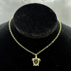 #G10128 - Gargantilla Tortuga Con Piedra Zirconia Oro 10K - I19/2.2