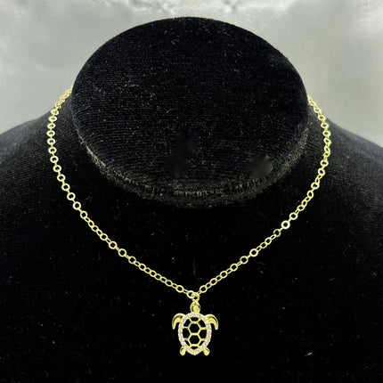 #G10128 - Gargantilla Tortuga Con Piedra Zirconia Oro 10K - I19/2.2