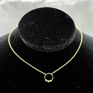 #G10130 - Gargantilla Dije Circular Con Esferas Diamantadas Oro 10K - I19/2.7