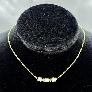 #G10132 - Gargantilla Trébol Tipo Van Cleef Con Piedra Zirconia Oro 10K - H19/1.9