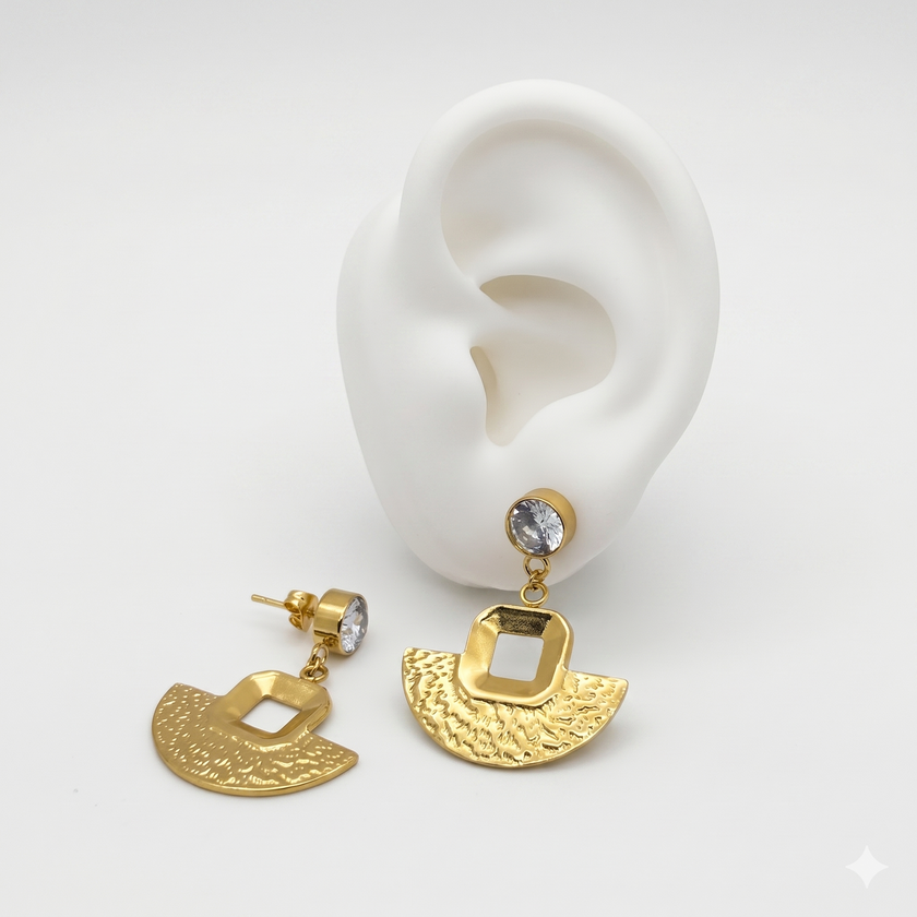 #ARL176 - Aretes Con Piedra Zirconia De Oro Laminado 18k - LA030/