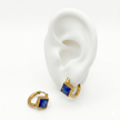 #HOL176 - Huggies De Rombo Con Piedra Zirconia De Oro Laminado 18k - LB020/