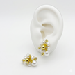 #BOL133 - Broquel De Bolitas Con Perlas De Oro Laminado 18k - LA040/