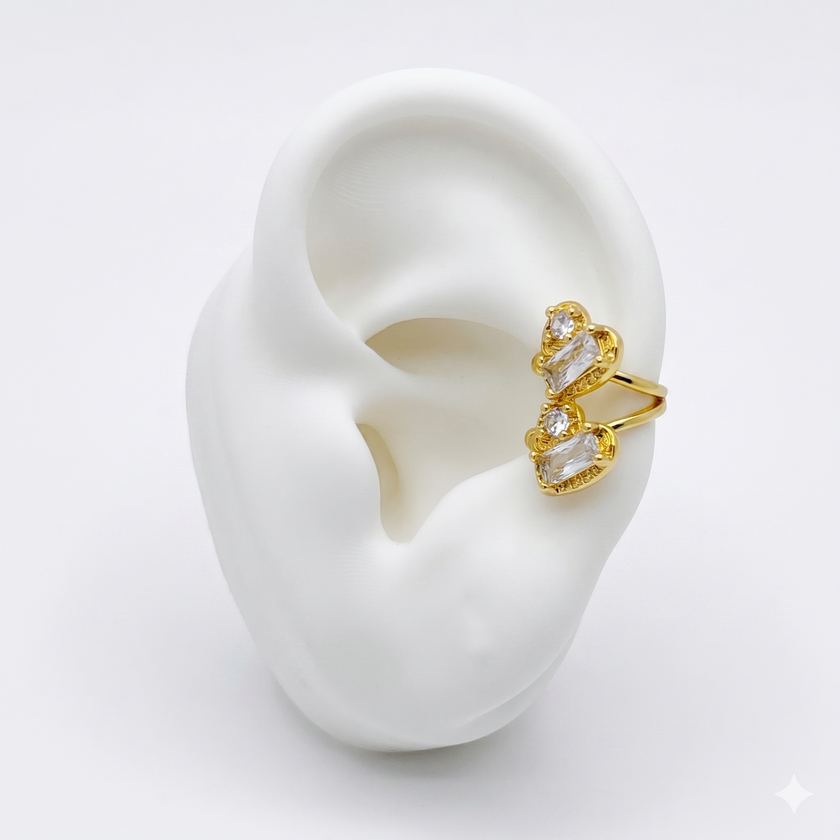 #HOL178 - Huggie/Simulador Tipo Cuff De Oro Laminado 18k - LA030/