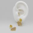 #BOL134 - Broquel Forma De Diamante De Oro Laminado 18k - LB040/