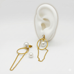 #ARL175 - Aretes Con Piedra Perla Sintetica De Oro Laminado 18k - LA025/