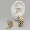 #ARL173 - Aretes Oro Laminado Bicolor De Oro Laminado 18k - LB030/