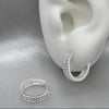 #H110 - Huggies Circular Con Piedra Zirconia Plata - PU3.4