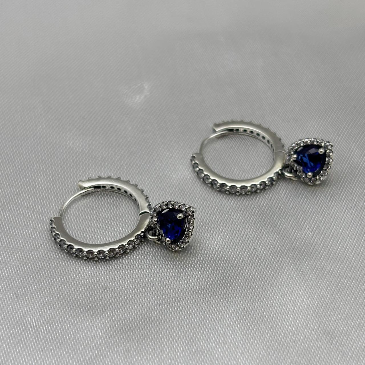 #H136 - Huggies Colgante Corazón Piedra Zirconia Baño De Rodio Plata - B14/4.2