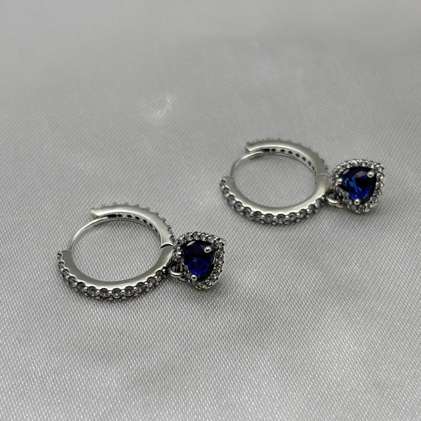 #H136 - Huggies Colgante Corazón Piedra Zirconia Baño De Rodio Plata - B14/4.2