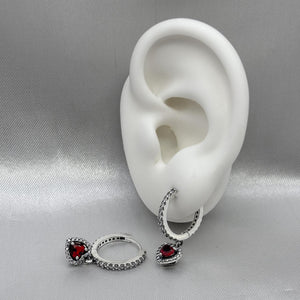 #H136 - Huggies Colgante Corazón Piedra Zirconia Baño De Rodio Plata - B14/4.2