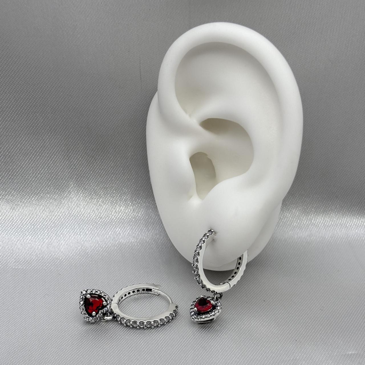 #H136 - Huggies Colgante Corazón Piedra Zirconia Baño De Rodio Plata - B14/4.2