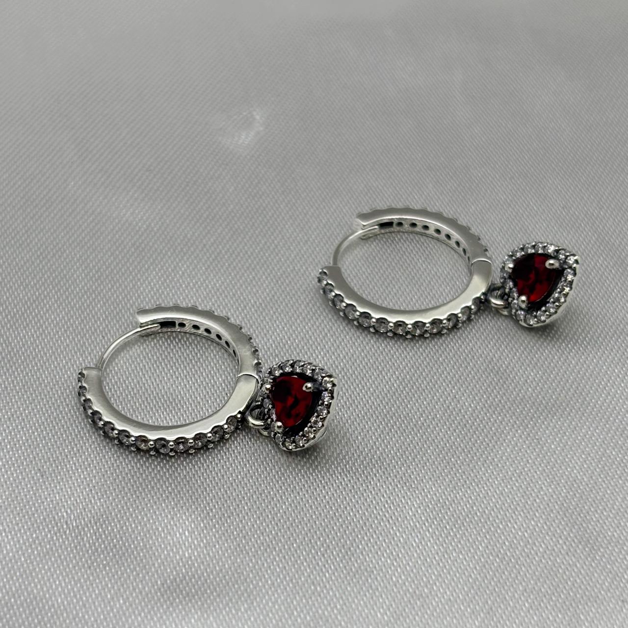 #H136 - Huggies Colgante Corazón Piedra Zirconia Baño De Rodio Plata - B14/4.2