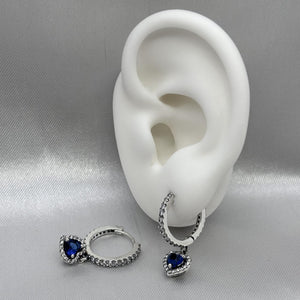 #H136 - Huggies Colgante Corazón Piedra Zirconia Baño De Rodio Plata - B14/4.2