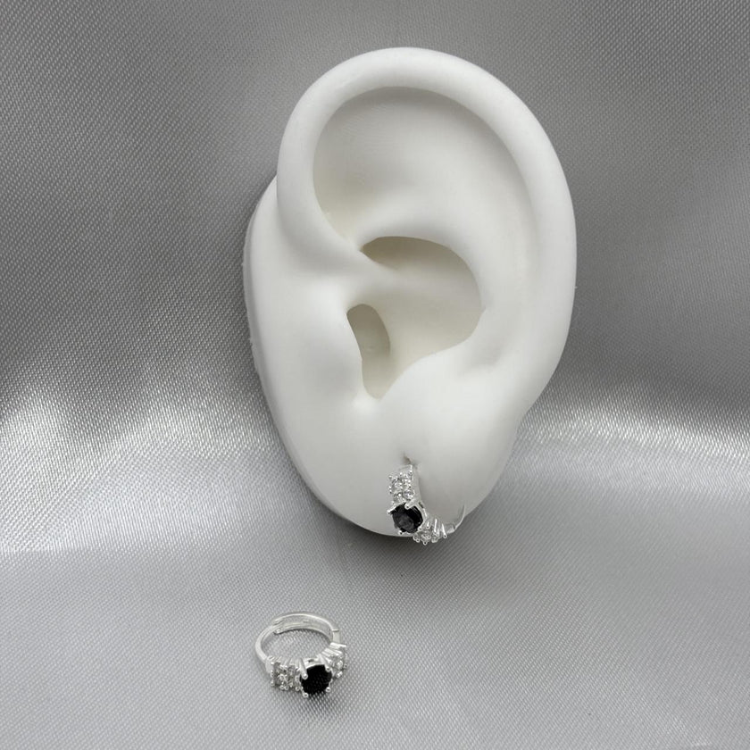 #H195 - Huggie Con Piedra Zirconia Plata - A15/1.7