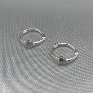 #H192 - Huggie Mini Corazón Con Zirconia Plata - LL1.3