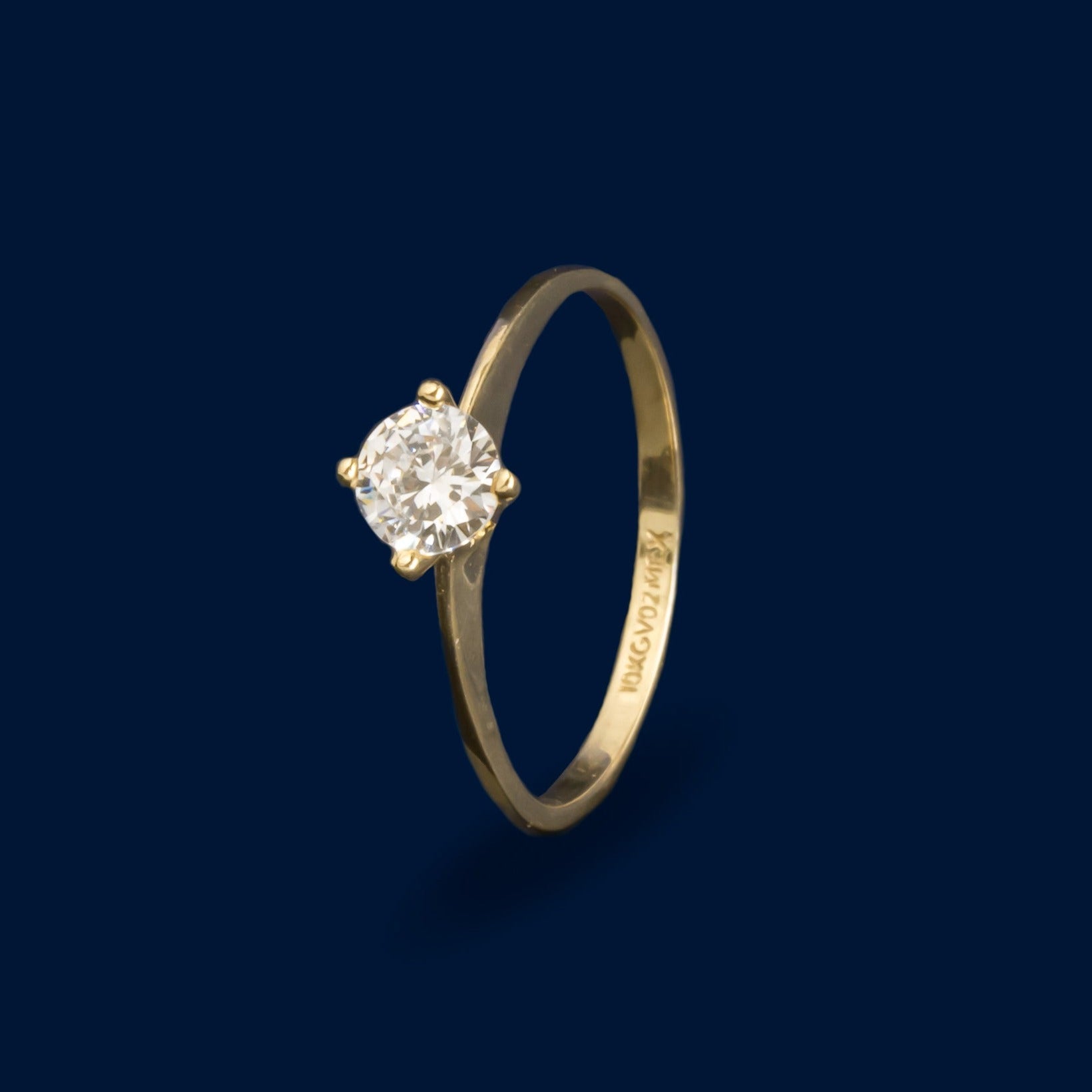 #HE136 - Anillo Solitario De Oro 10k - H05/1.8