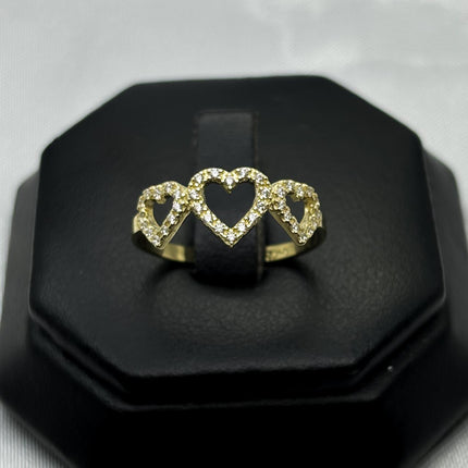#HE148 - Anillo De Corazones De Oro 10k - H07/1.6