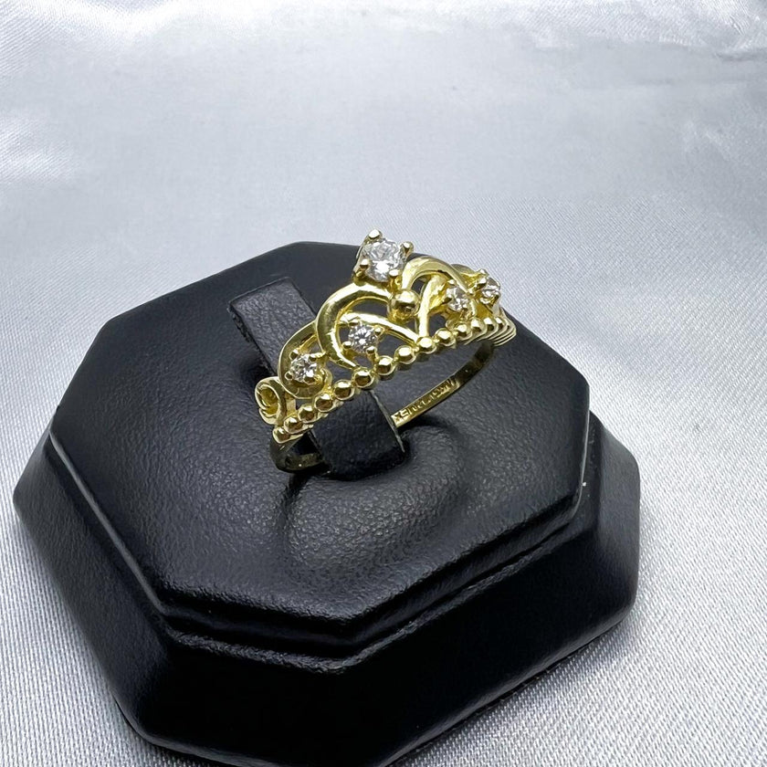 #HE159 - Anillo De Corona De Oro 10k - H07/3.0