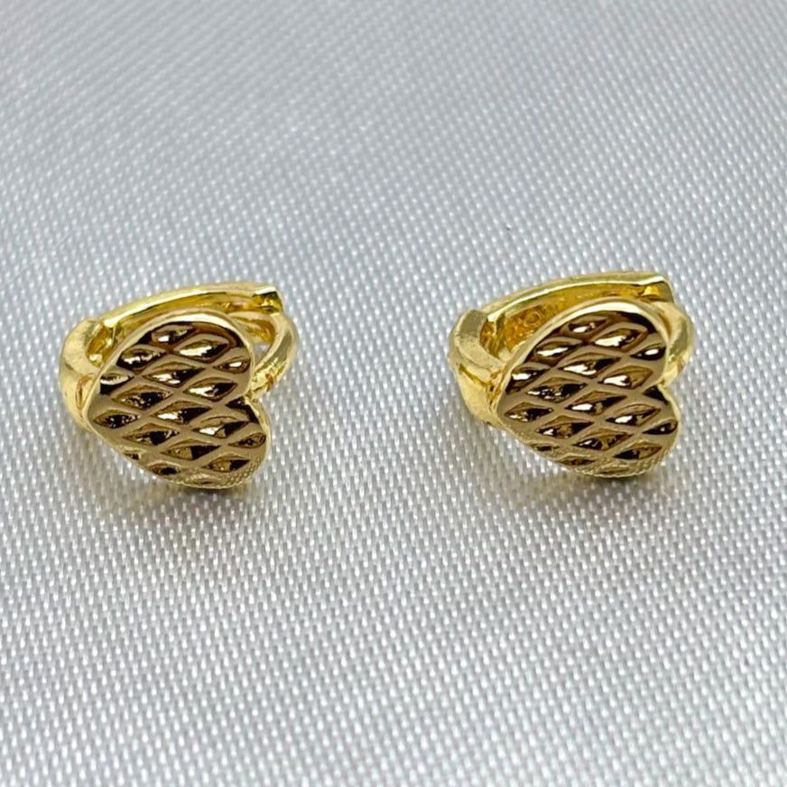 #HOL119 - Huggies De Corazón Oro Laminado 18K - LA020/