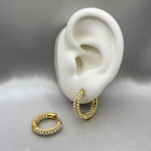 #HOL163 - Huggie Bolitas Oro Laminado 18K - LA035/