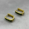 #HOL162 - Huggie Cuadrada Con Zirconia Oro Laminado 18K - LA035/
