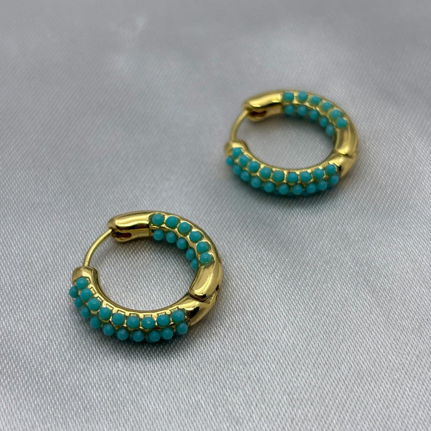 #HOL163 - Huggie Bolitas Oro Laminado 18K - LA035/