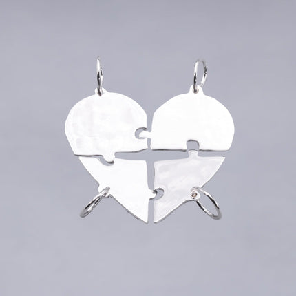 #HE108 - Dije De Rompecabezas Corazón De Plata - DE020/ - DE026/