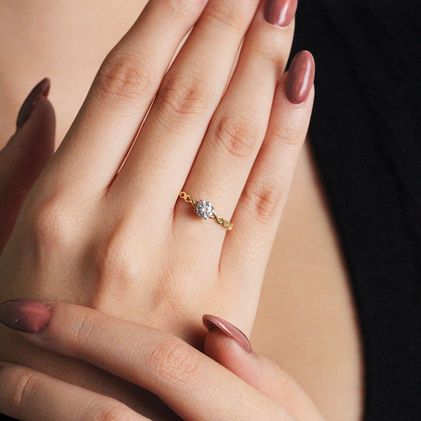 #AD10173 - Anillo Solitario Compromiso Oro 10k - I04/0.8
