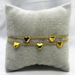 #PAL165 - Pulsera Doble De Corazones De Oro Laminado 18k - LB045/