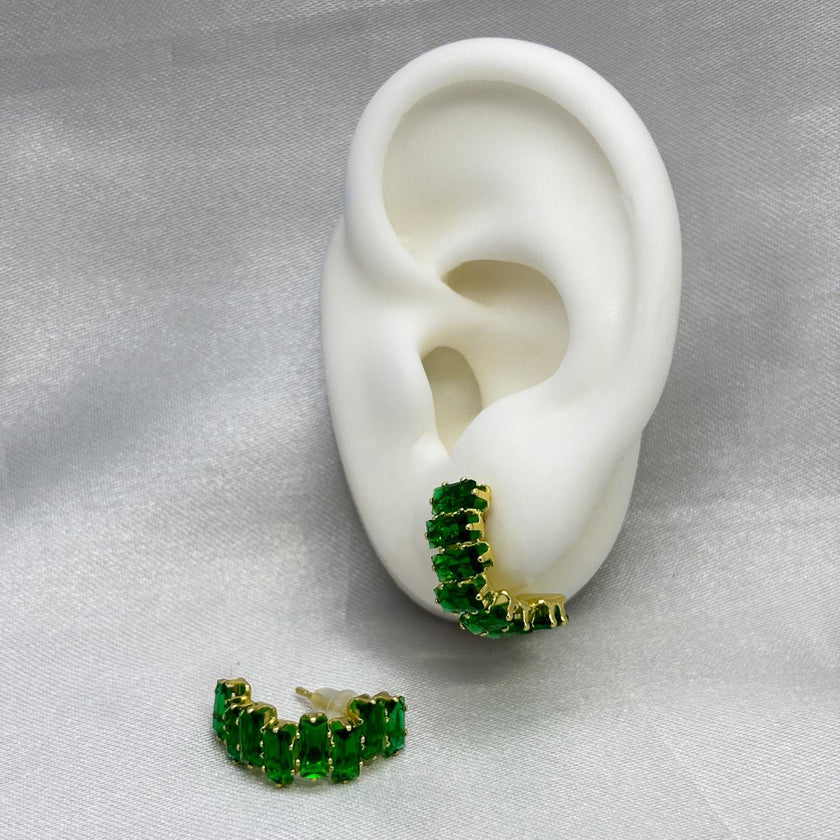 #ARL142 - Arete Con Piedra De Zirconia Oro Laminado 18K - LB030/