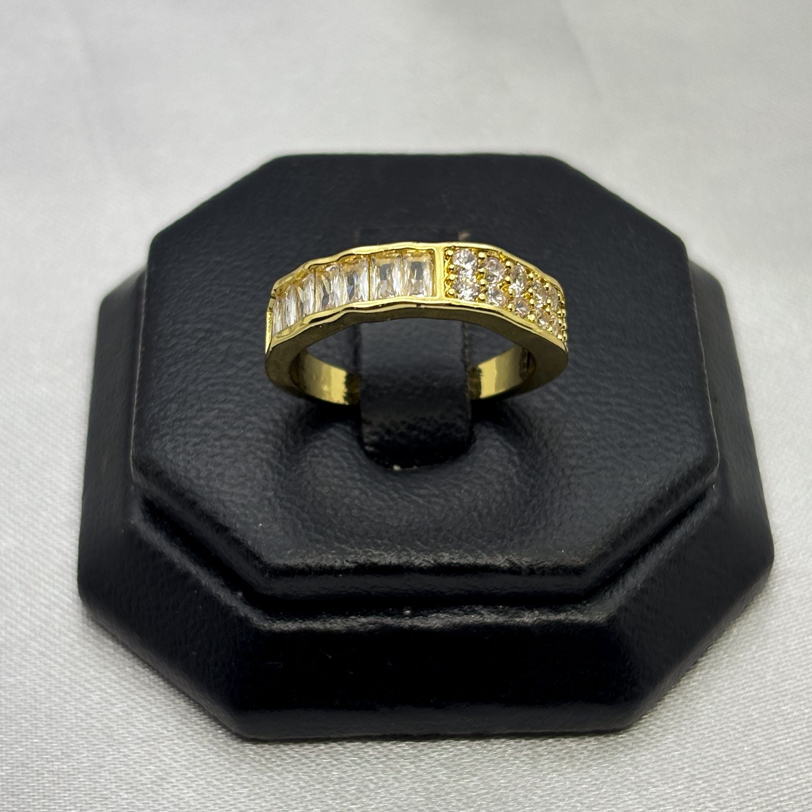 #AOL168 - Anillo Ajustable Piedra Zirconia Oro Laminado 18K - LB030/