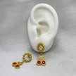 #ARL140 - Arete Circular Con Cerezas De Oro Laminado 18k - LB030/