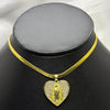 #GOL144 - Gargantilla Corazón Virgen De Guadalupe Con Zirconia Oro Laminado 18K - LB035/