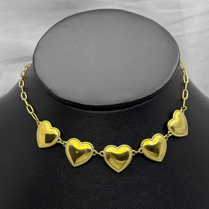 #GOL152 - Gargantilla De Corazones - Oro Laminado 18k - LB050/