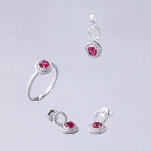 #J120 - Juego De Broquel, Dije Y Anillo - C14/7.6