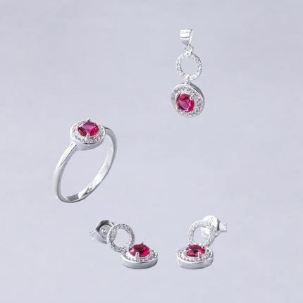 #J120 - Juego De Broquel, Dije Y Anillo - C14/7.6