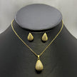 #JOL119 - Juego Gargantilla Y Broquel Gota Piedra Zirconia Oro Laminado 18K - LA030/