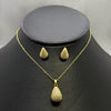 #JOL119 - Juego Gargantilla Y Broquel Gota Piedra Zirconia Oro Laminado 18K - LA030/