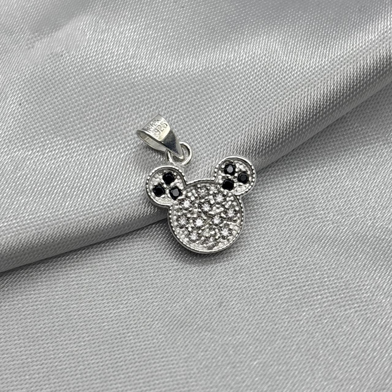 #D449 - Dije Mickey Mouse Con Piedra Zirconia Plata - A09/2.0