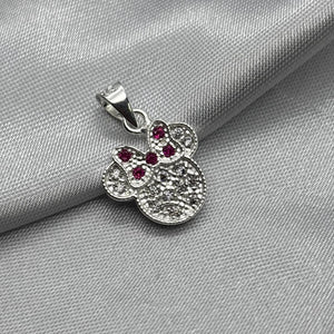 #D452 - Dije Minnie Mouse Con Piedra Zirconia Plata - ZC2.0