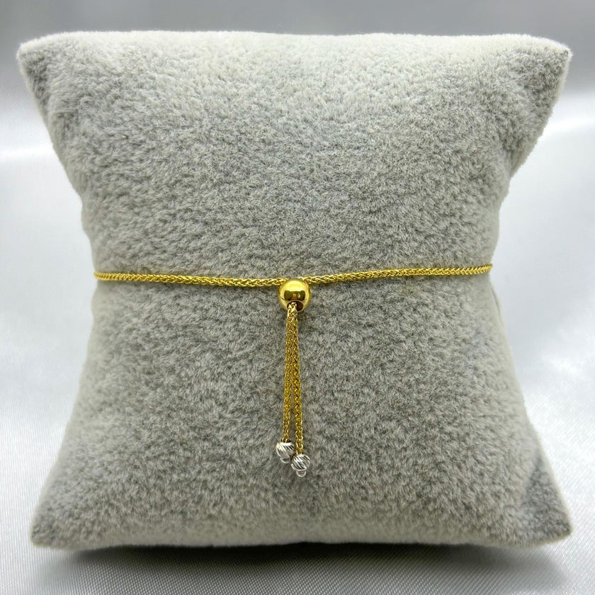 #PA10104 - Pulsera Ajustable Bolitas De Oro 10k - H15/2.1