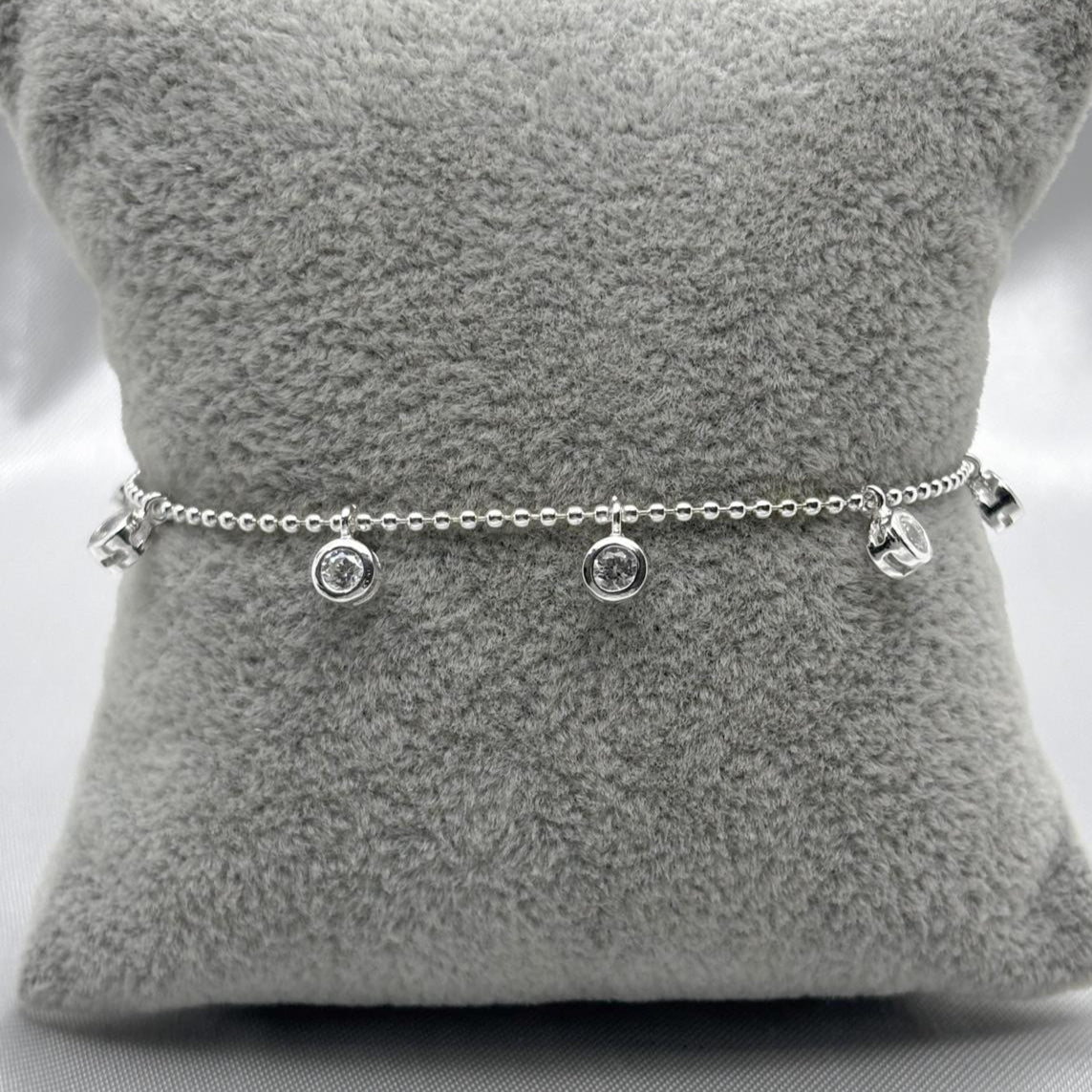 #PA188 - Pulsera Dije Circular Con Piedra Zirconia Plata - C25/4.1